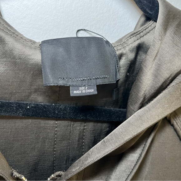 Alexander Wang Size 2 Full Zip Hooded Oversized Dress Green - Picture 13 of 16